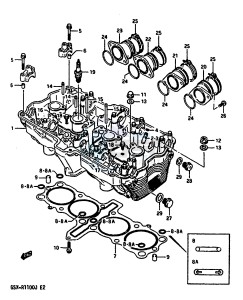 GSX-R1100 (G-H-J) drawing CYLINDER HEAD