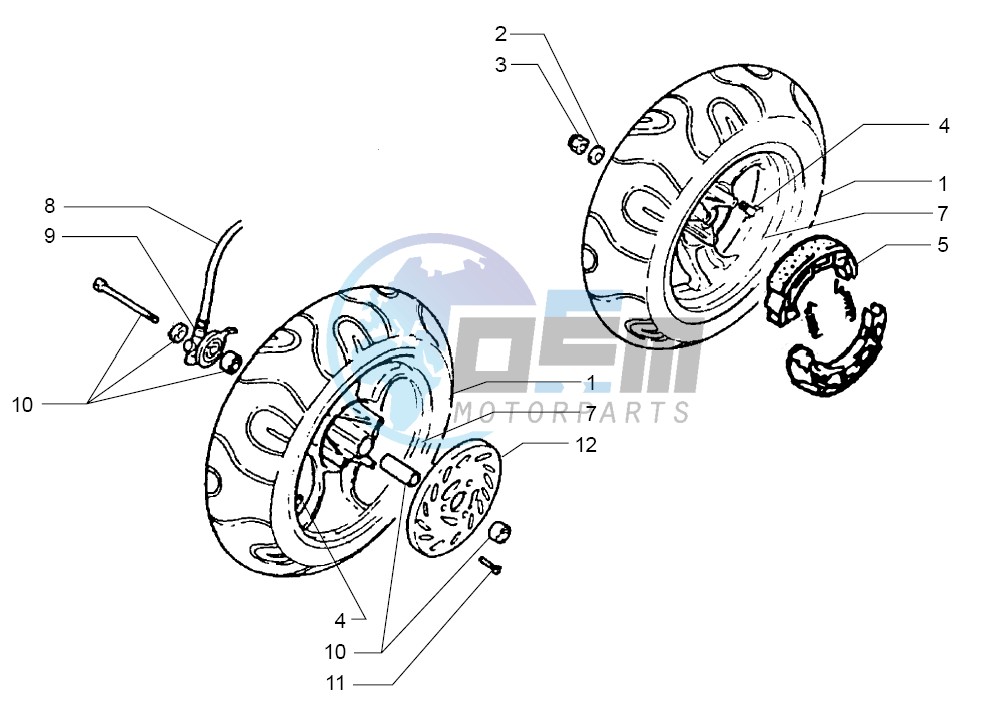 Front wheel-Rear wheel