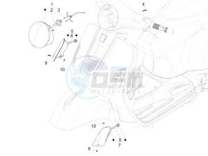 SUPER GTS 300 4T 4V IE ABS E3 (APAC) drawing Front headlamps - Turn signal lamps