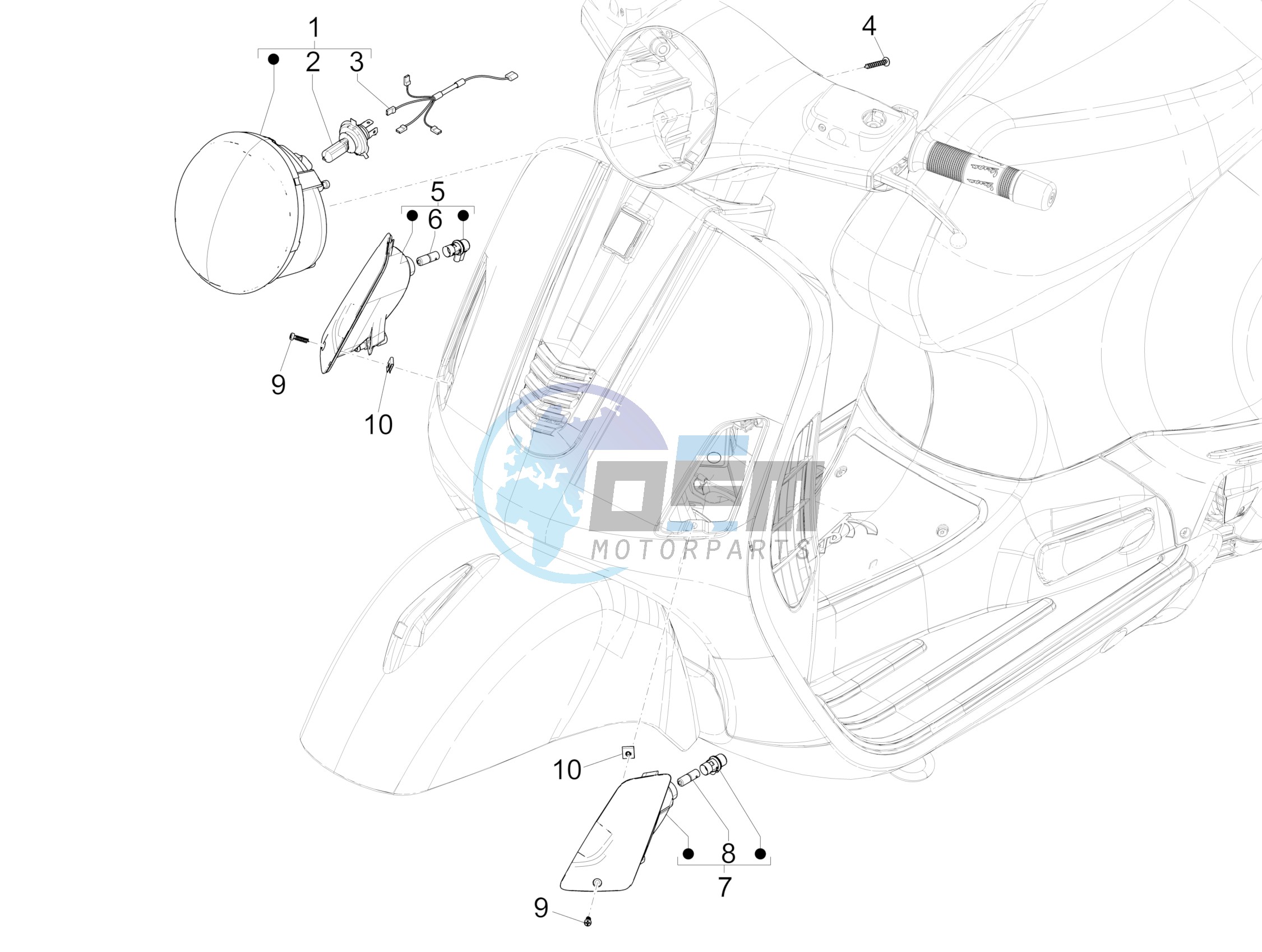 Front headlamps - Turn signal lamps