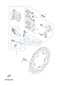 YP125RA (ABS) X-MAX125 ABS X-MAX125 ABS (2ABE) drawing FRONT BRAKE CALIPER