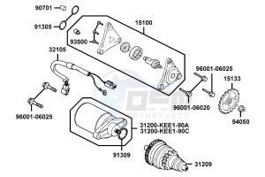 PEOPLE S 50 4T from 05-2009 drawing Starting Motor - Oil Pump