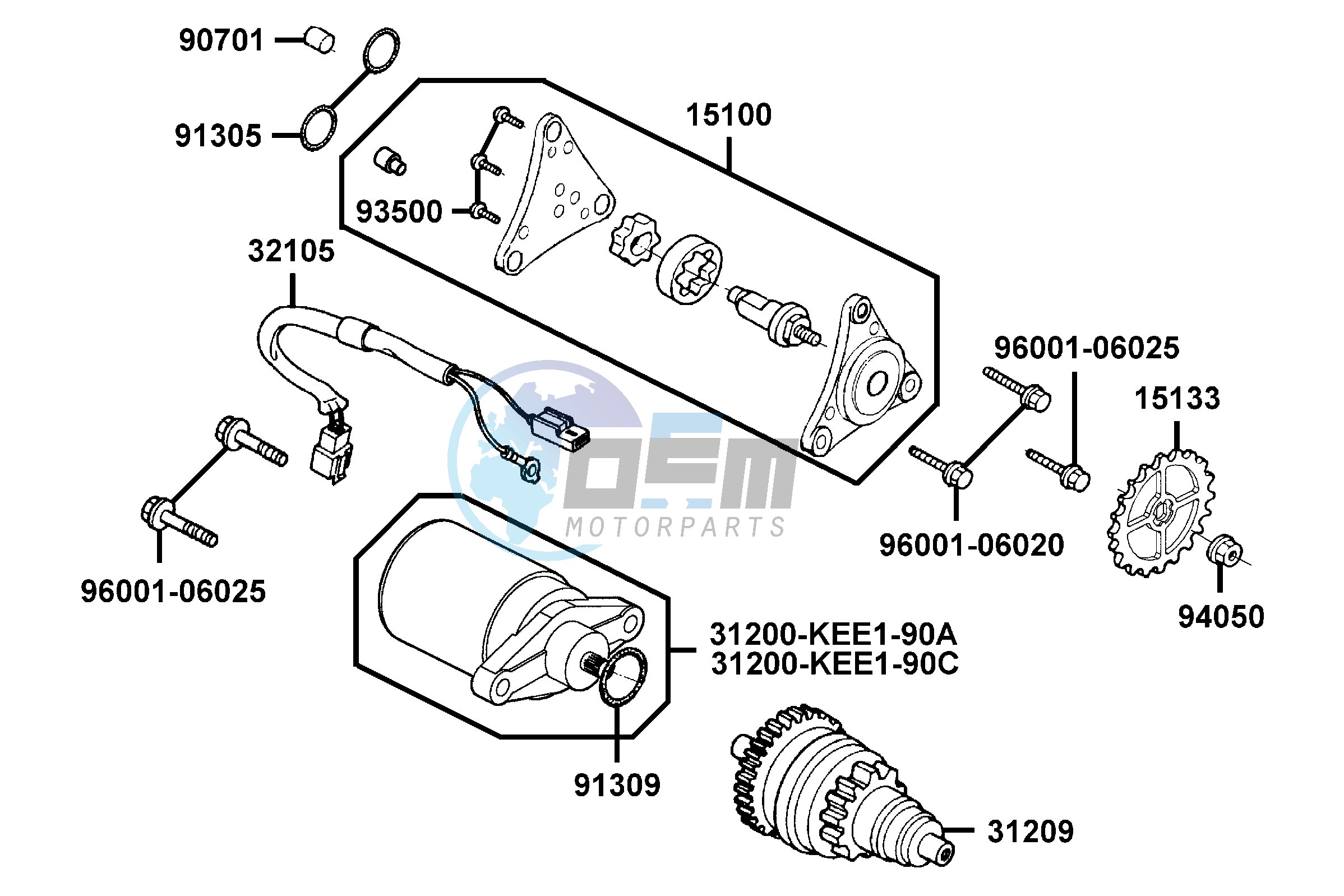 Starting Motor - Oil Pump