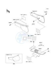 KL 250 D [KLR250] (D15-D19) [KLR250] drawing SIDE COVERS_CHAIN COVER