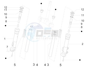 X Evo 250 Euro 3 drawing Fork's components (Escorts)