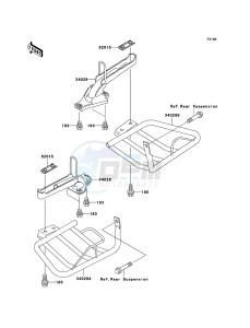 KLF250 KLF250A7F EU GB drawing Footrests