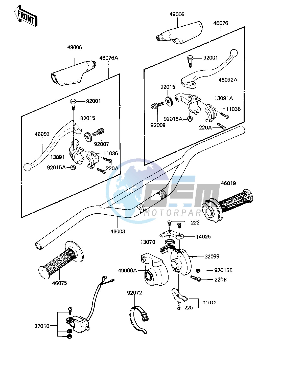 HANDLEBAR -- 82 KDX250-B2- -