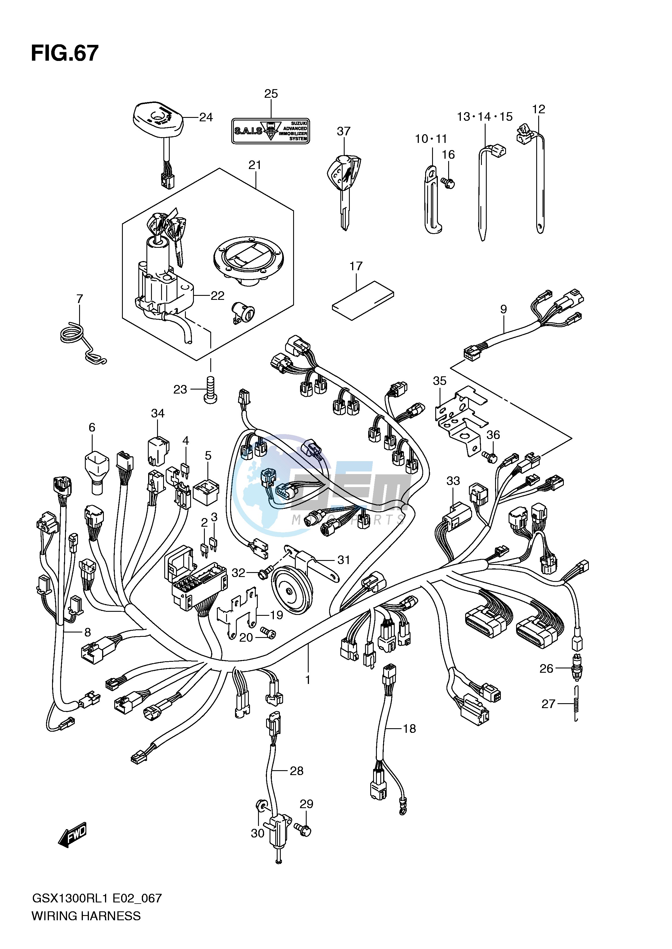 WIRING HARNESS (GSX1300RL1 E24)