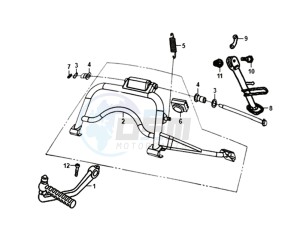 ALLO 50 25KMH (L8 L9) NL EURO4 drawing MIDDLE STAND -SIDE STAND- KICKST.