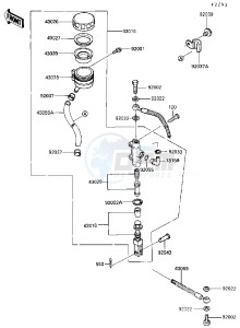 ZG 1000 A [CONCOURS] (A4-A6 A4 ONLY CAN) [CONCOURS] drawing REAR MASTER CYLINDER