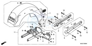 VT750C9 E / MKH MME drawing REAR FENDER/GRAB RAIL