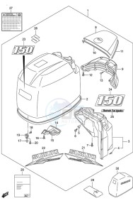 DF 150 drawing Engine Cover (Black)