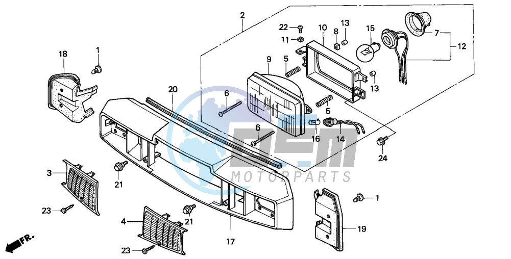 HEADLIGHT/FRONT HANDLE COVER (NH80MDP-E/MSN/MSP)