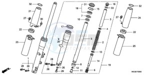 VT750CA9 KO / MK ST drawing FRONT FORK