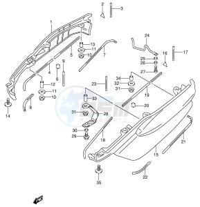 AN400 (E2) Burgman drawing PILLION RIDER HANDLE (SIDE)(MODEL X Y)