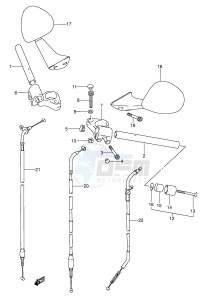 GSX600F (E2) Katana drawing HANDLEBAR (MODEL J K L M N P R)