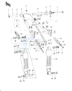 KZ 650 C [CUSTOM] (C1-C3) [CUSTOM] drawing SWING ARM_SHOCK ABSORBERS