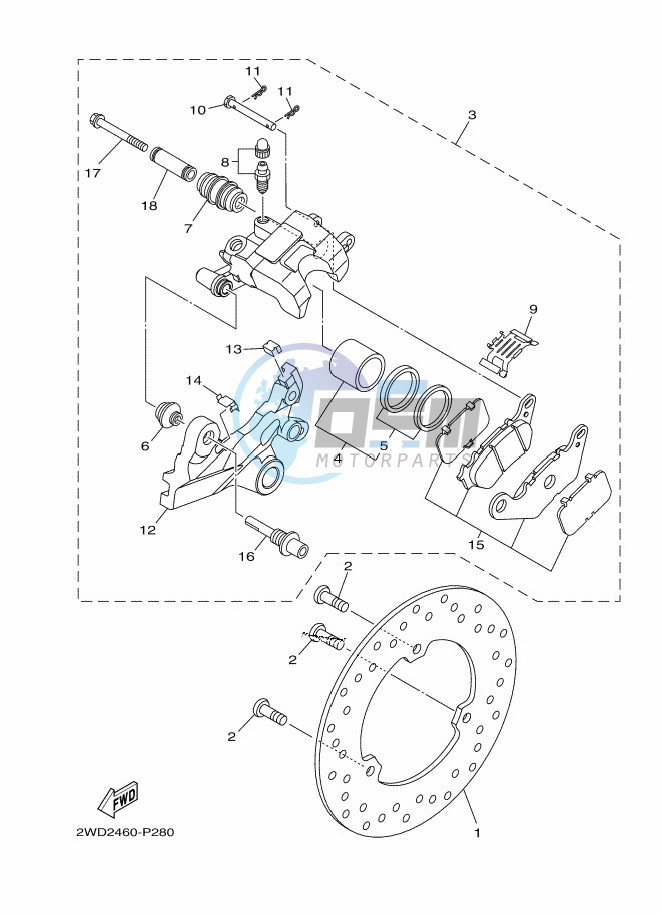 REAR BRAKE CALIPER