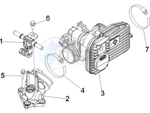 GTS 250 (EMEA, APAC) (AU, Eu, IL, J, Ri) drawing Throttle body - Injector - Union pipe