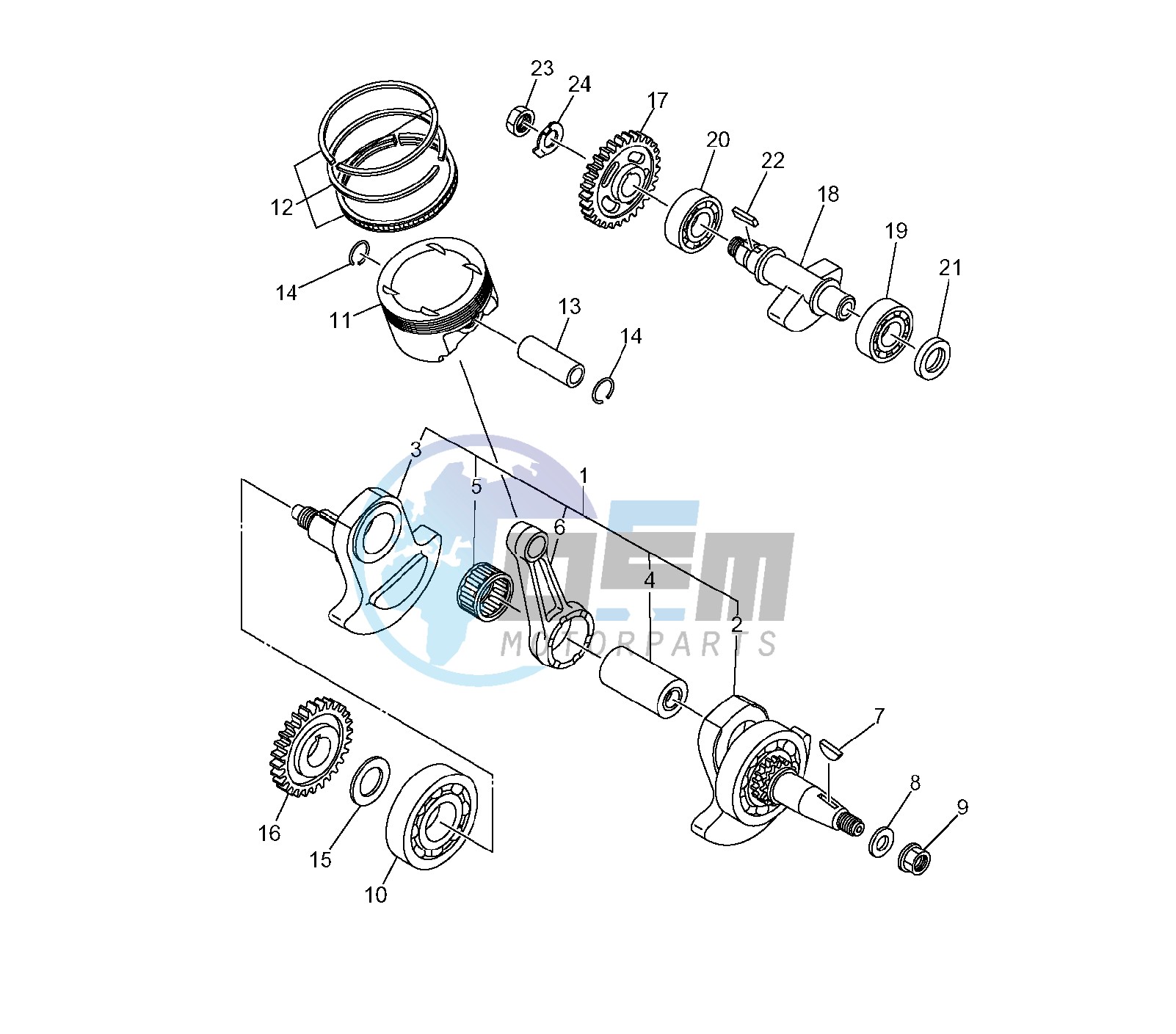 CRANKSHAFT AND PISTON