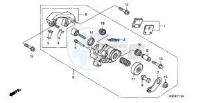 VFR1200FDD VFR1200F Dual Clutch UK - (E) drawing REAR BRAKE CALIPER (VFR1200FD) (PARKING)