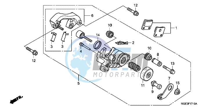 REAR BRAKE CALIPER (VFR1200FD) (PARKING)