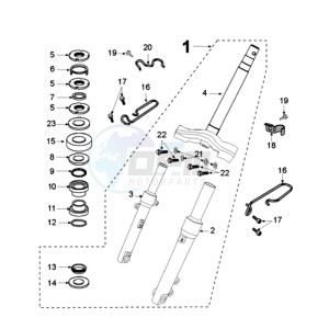 KISBEE drawing FRONT FORK / STEERINGHEAD