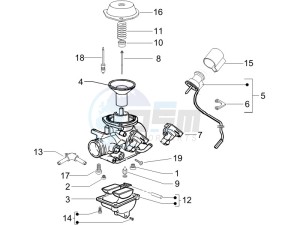 Runner 125 VX 4t Race drawing Carburetors components