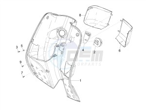 SXL 150 4T 3V CARB drawing Front glove-box - Knee-guard panel