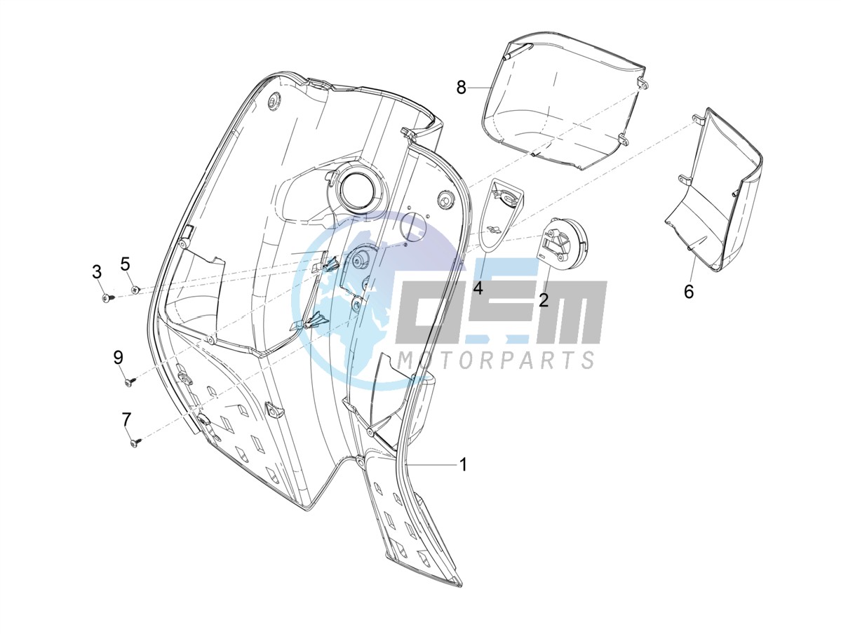 Front glove-box - Knee-guard panel