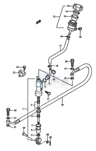 RM125 (G-H-J) drawing REAR MASTER CYLINDER (MODEL J)