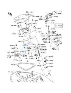 JET SKI STX-12F JT1200D7F FR drawing Hull Front Fittings