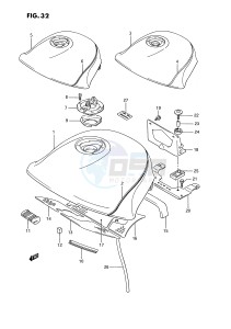 GSX1100 (E2) drawing FUEL TANK (GSX1100FJ)