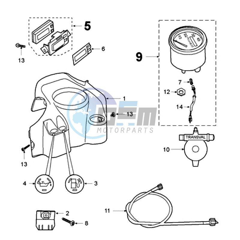 SPEEDO WITH M10 X 0,75 MOER