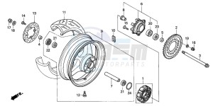 CBR600F4 drawing REAR WHEEL