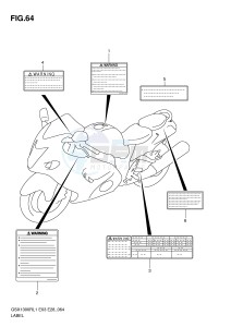 GSX1300R (E3-E28) Hayabusa drawing LABEL (GSX1300RL1 E3)