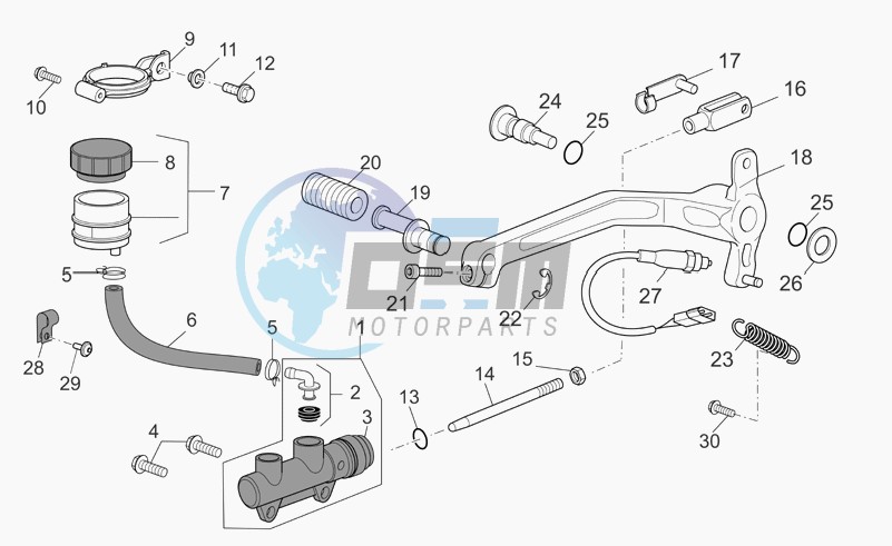 Rear master cylinder