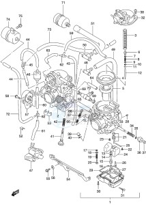 GS500 (P19) drawing CARBURETOR (GS500HK3 HUK3)