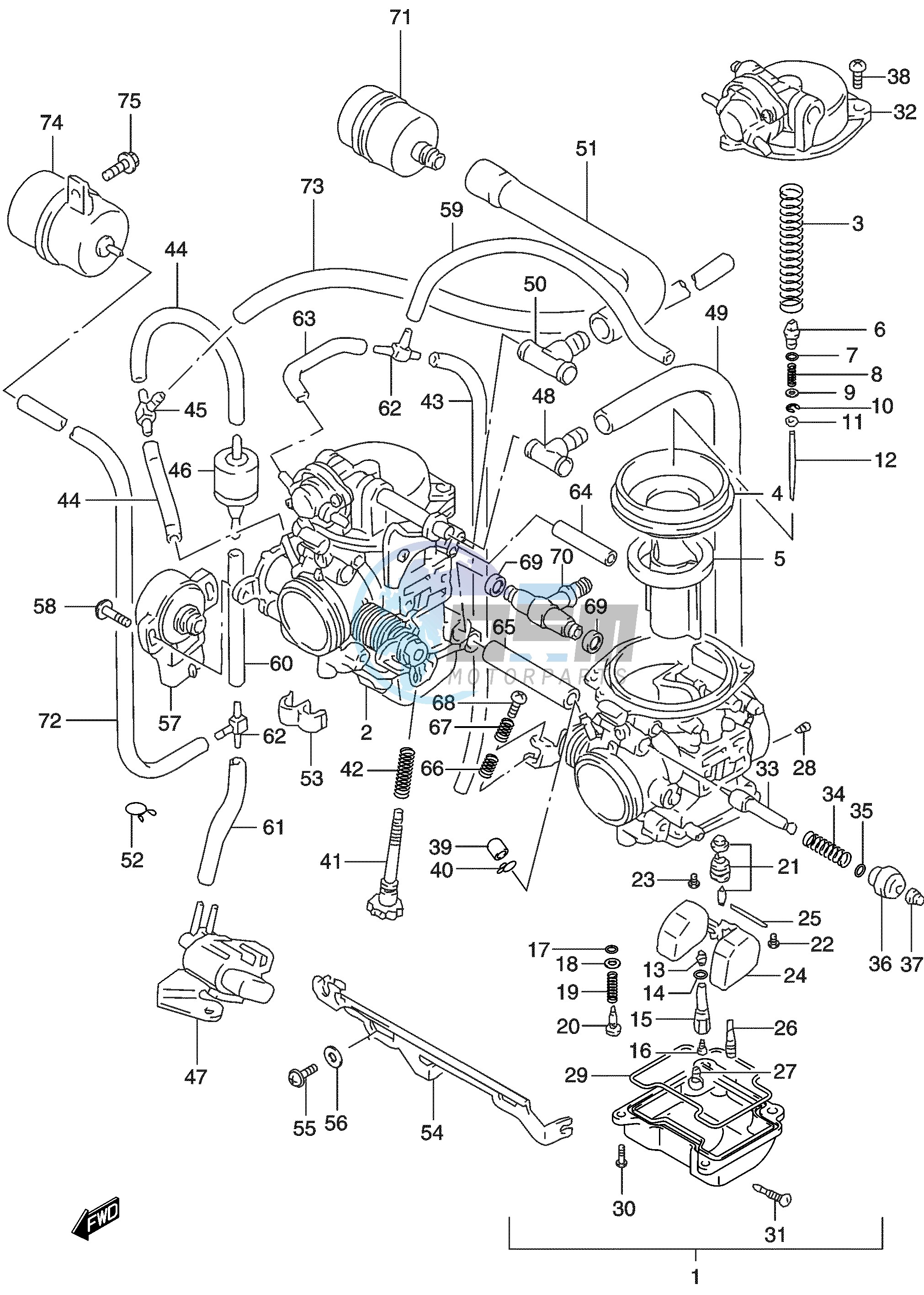 CARBURETOR (GS500HK3 HUK3)