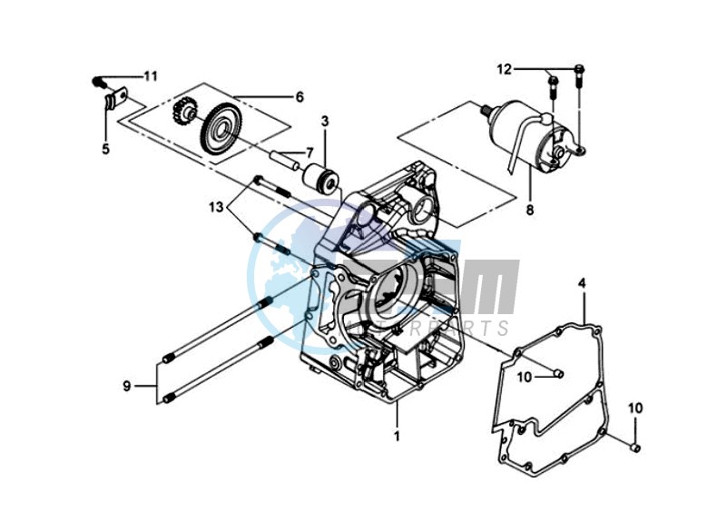 CRANKCASE RIGHT / START MOTOR