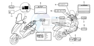 FES125 S-WING drawing CAUTION LABEL (FES1253-5)(FES1503-5)