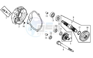 JET BASIX 25KMH 50 drawing CRANKCASE - DRIVE SHAFT - CRANKCASE