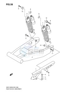 GSX1400 (E2) drawing REAR SHOCK ABSORBER