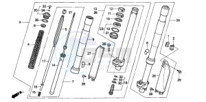 CR125R drawing FRONT FORK (CR125RN/RP)