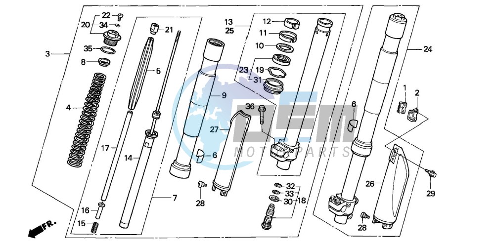 FRONT FORK (CR125RN/RP)