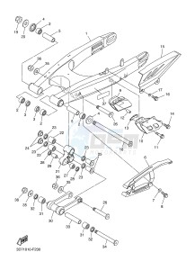 WR250R (32DR) drawing REAR ARM