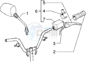 Stalker 50 drawing Handlebars component parts (Vehicle with rear hub brake)