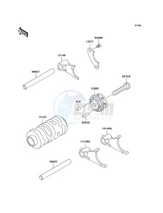 KX65 KX65A7F EU drawing Gear Change Drum/Shift Fork(s)