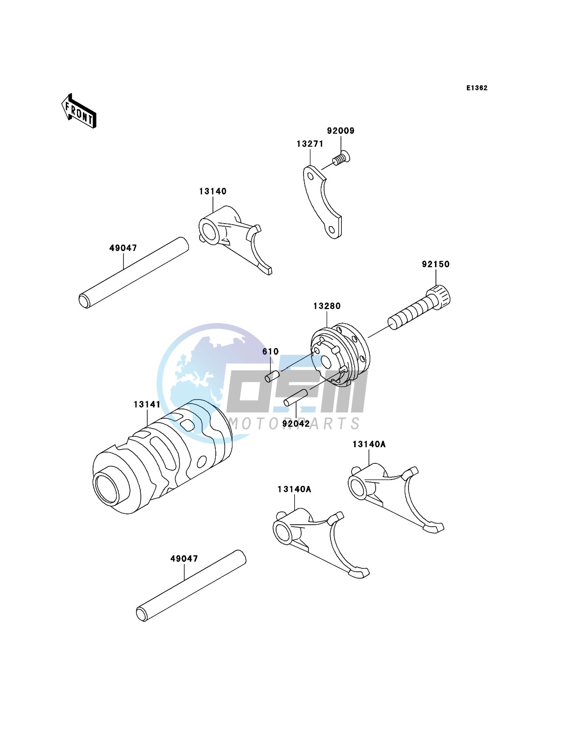 Gear Change Drum/Shift Fork(s)