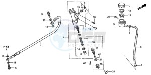 XR650R drawing REAR BRAKE MASTER CYLINDER